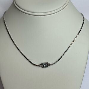 Elegant Gold or Silver Necklace with Square Pendant